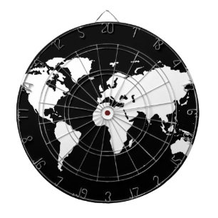 world maps ~ customisable colour dartboard
