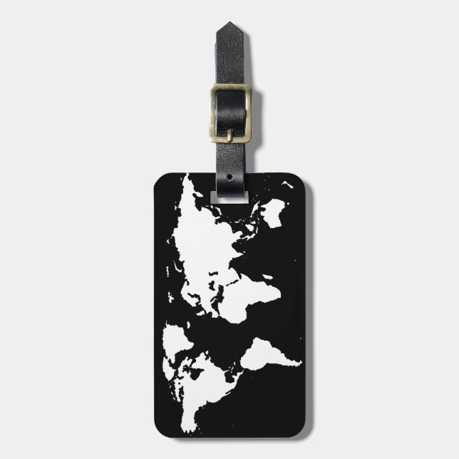 world maps ~ customisable colour luggage tag (Front Vertical)