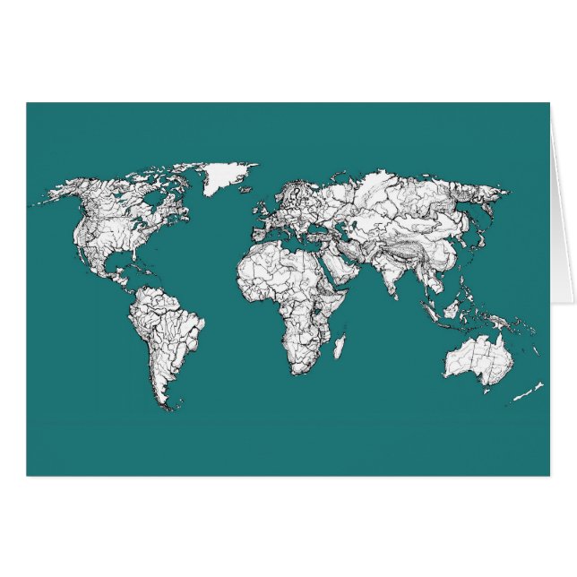 World maps in turquoise (Front Horizontal)
