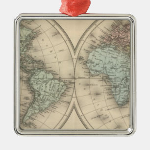 World maps metal tree decoration