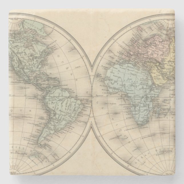 World maps stone coaster (Front)