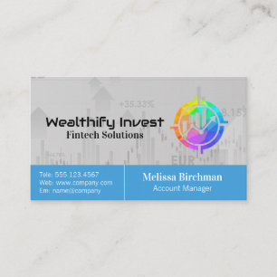 World Market Finance Chart Fintech Logo Business Card
