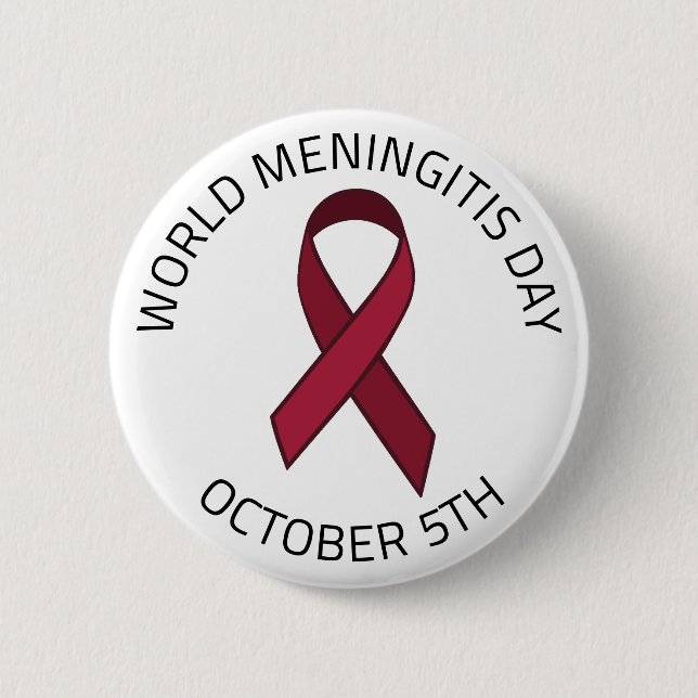 World Meningitis Day - October 5th 6 Cm Round Badge (Front)