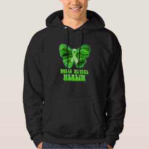 World Mental Health Butterfly Green Ribbon Support Hoodie