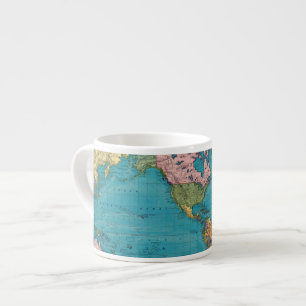 World, Mercator's Projection Espresso Cup