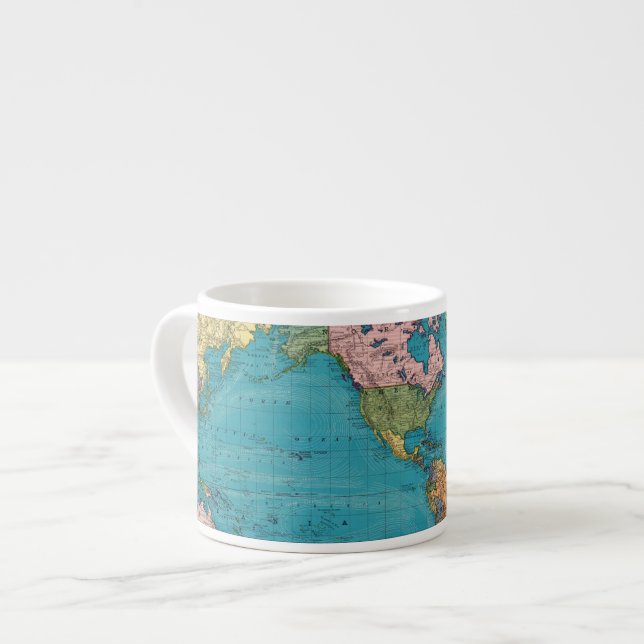 World, Mercator's Projection Espresso Cup (Front Left)