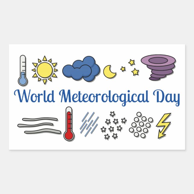 World Meteorological Day Rectangular Sticker (Front)