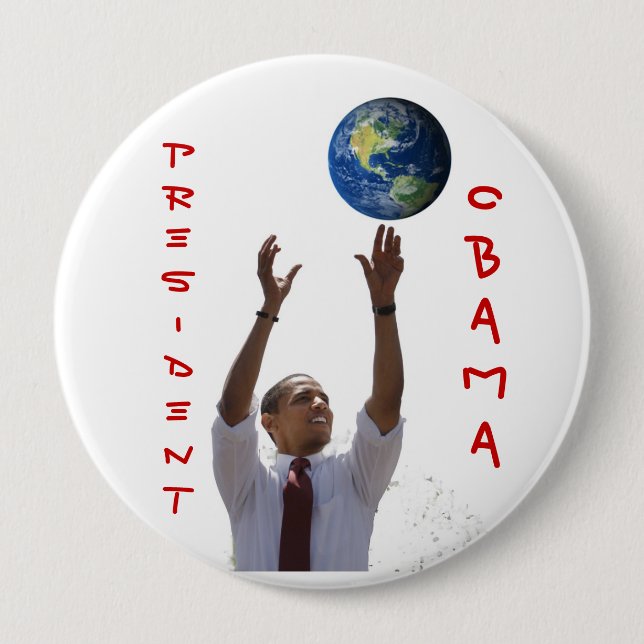 World Obama, OBAMA, PRESIDENT 10 Cm Round Badge (Front)