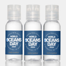 World Oceans Day Blue Stylised Earth Waves