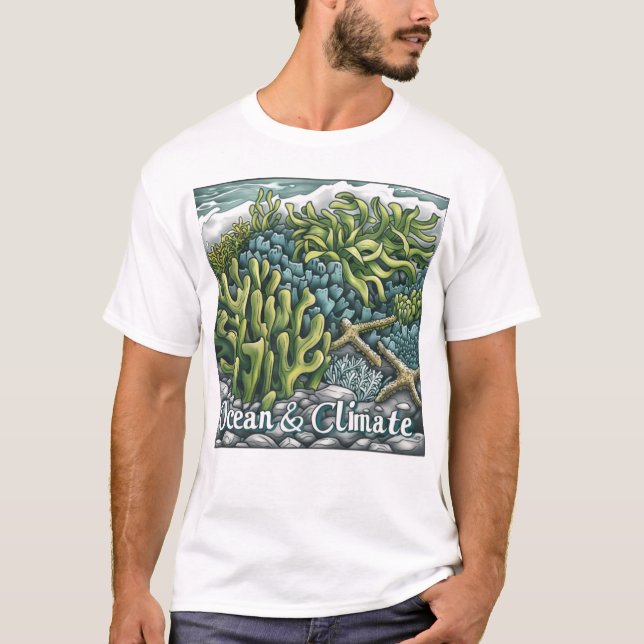 World Oceans Day - Coral Reef and Climate T-Shirt (Front)