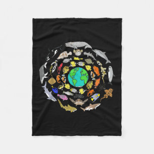 World Oceans Day Sea Life Enviromental Earth Day Fleece Blanket