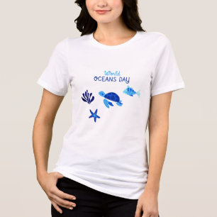 World Oceans Day Unity Rainbow Wave Women's T-Shir Tri-Blend Shirt