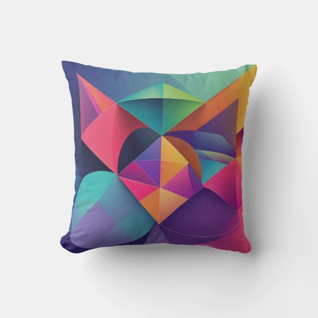 world of colourful geometry cushion (Front)