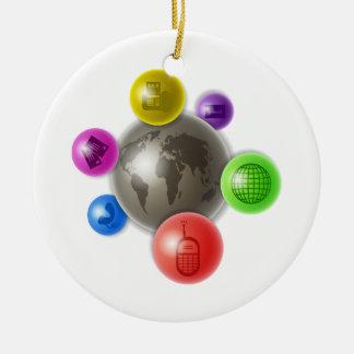 World of Communication Ceramic Tree Decoration