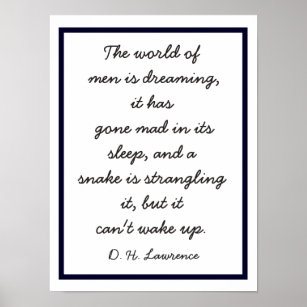 World of Dreaming - D.H. Lawrence quote -print Poster