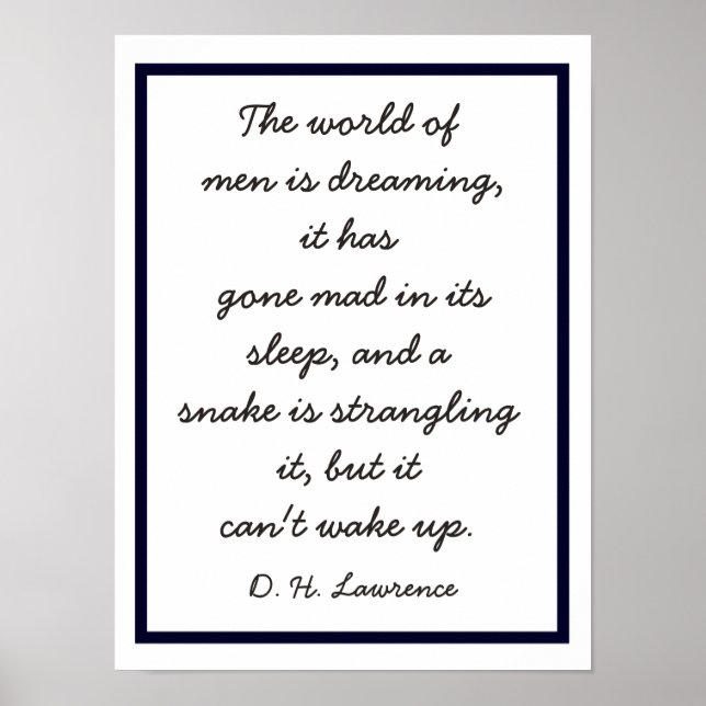 World of Dreaming - D.H. Lawrence quote -print Poster (Front)
