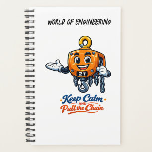 World of Engineering Keep Calm Pull Chain Notebook Planner