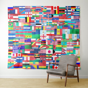 World Of Flags Tapestry