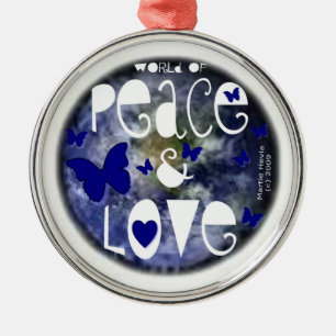 World of Peace & Love Metal Tree Decoration
