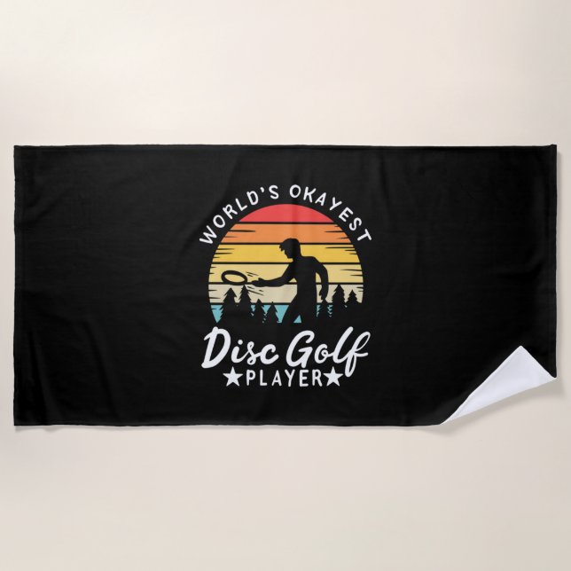 World Okayest Disc Golf Player Beach Towel (Front)