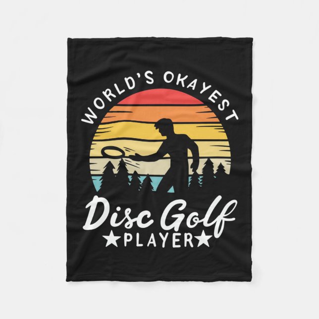 World Okayest Disc Golf Player Fleece Blanket (Front)