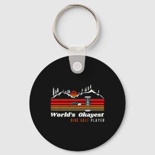 World Okayest Disc Golf Player Funny Frisbee Vinta Key Ring
