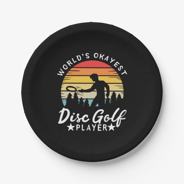 World Okayest Disc Golf Player Paper Plate (Front)
