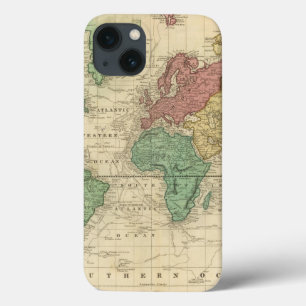 World on Mercators Projection 2 iPhone 13 Case