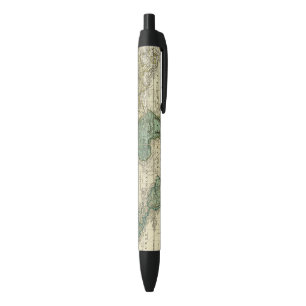 World on Mercators Projection Black Ink Pen