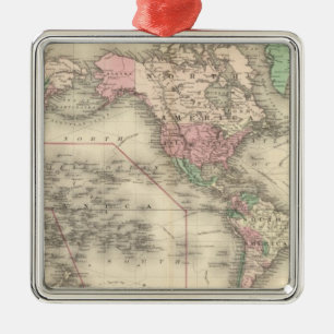 World on Mercator's Projection Metal Tree Decoration