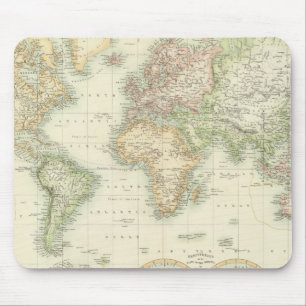 World On Mercator's Projection Mouse Pad
