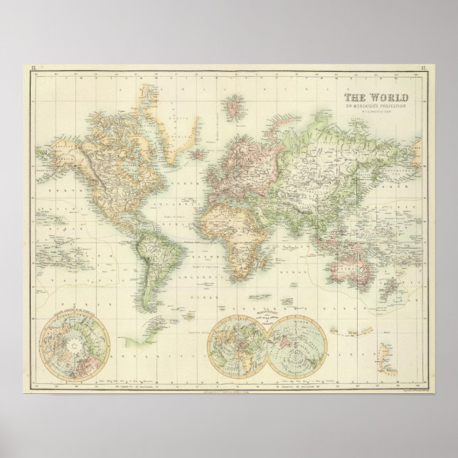 World On Mercator's Projection Poster (Front)