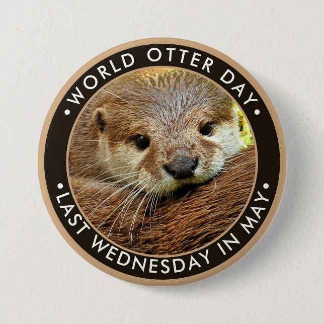 World Otter Day 7.5 Cm Round Badge (Front)
