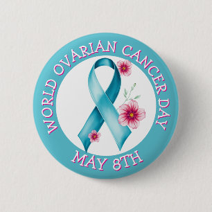 World Ovarian Cancer Day May 8th Holiday Button