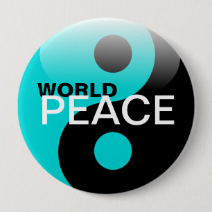 world peace 10 cm round badge