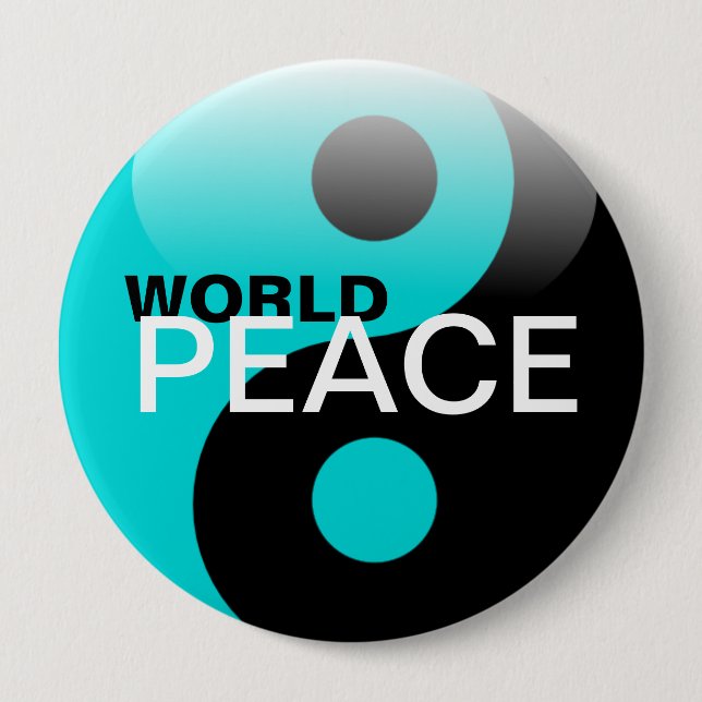 world peace 10 cm round badge (Front)