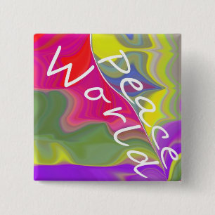 World Peace 15 Cm Square Badge