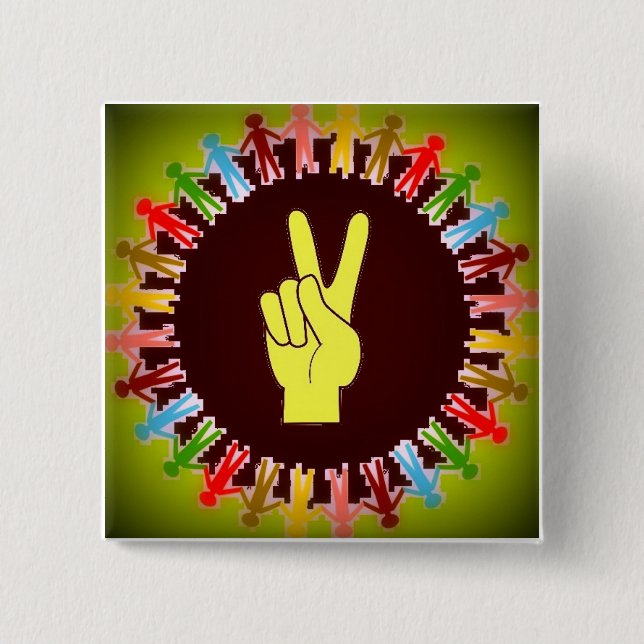 WORLD PEACE 15 CM SQUARE BADGE (Front)