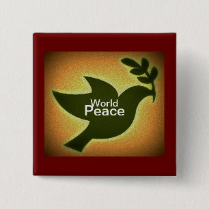 World Peace 15 Cm Square Badge