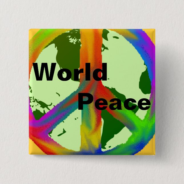 World Peace 15 Cm Square Badge (Front)
