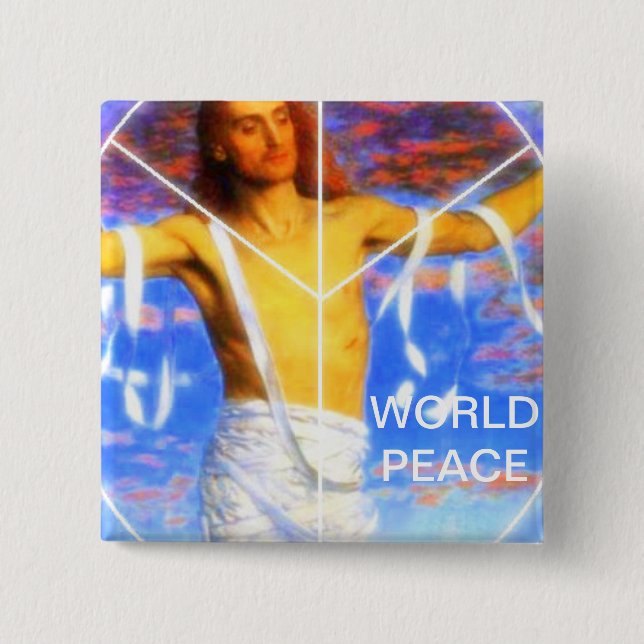 WORLD PEACE 15 CM SQUARE BADGE (Front)