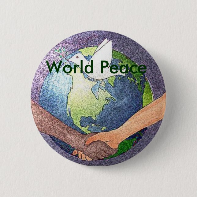 World Peace 6 Cm Round Badge (Front)