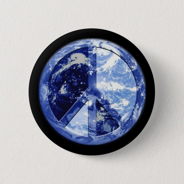 world peace 6 cm round badge (Front)