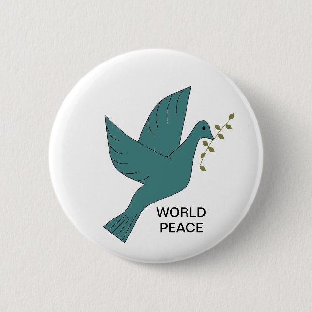 WORLD PEACE 6 CM ROUND BADGE (Front)
