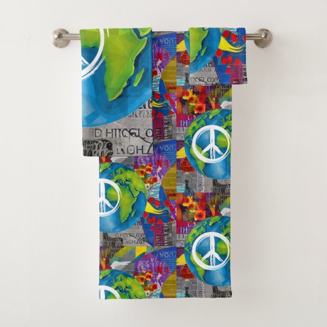 World Peace Bathroom Towel Set (Insitu)
