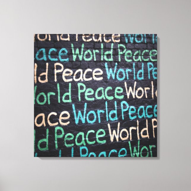 World Peace Colourful Love Peaceful Canvas Print (Front)