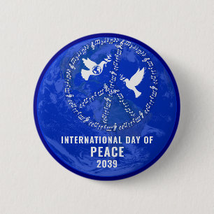 World Peace Doves Peace on Earth Day Peace Sign 6 Cm Round Badge