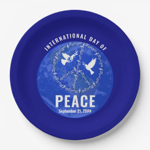 World Peace Doves Peace on Earth Day Peace Sign Paper Plate