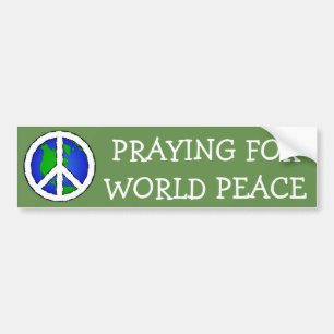 World Peace Earth and Peace Sign BUMPER STICKER