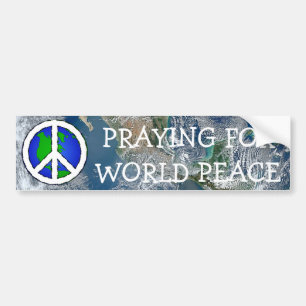 World Peace Earth and Peace Sign BUMPER STICKER